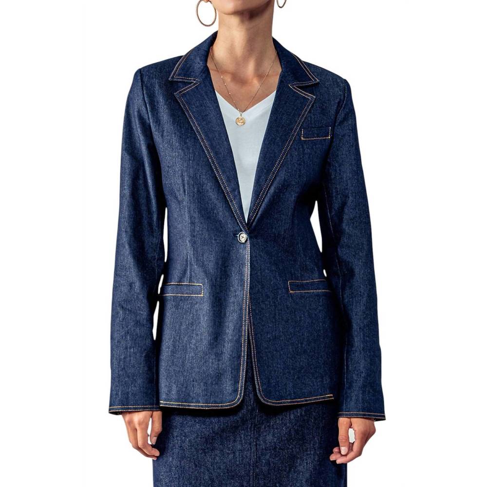 NEW TREND:NOTES stitch denim blazer in denim